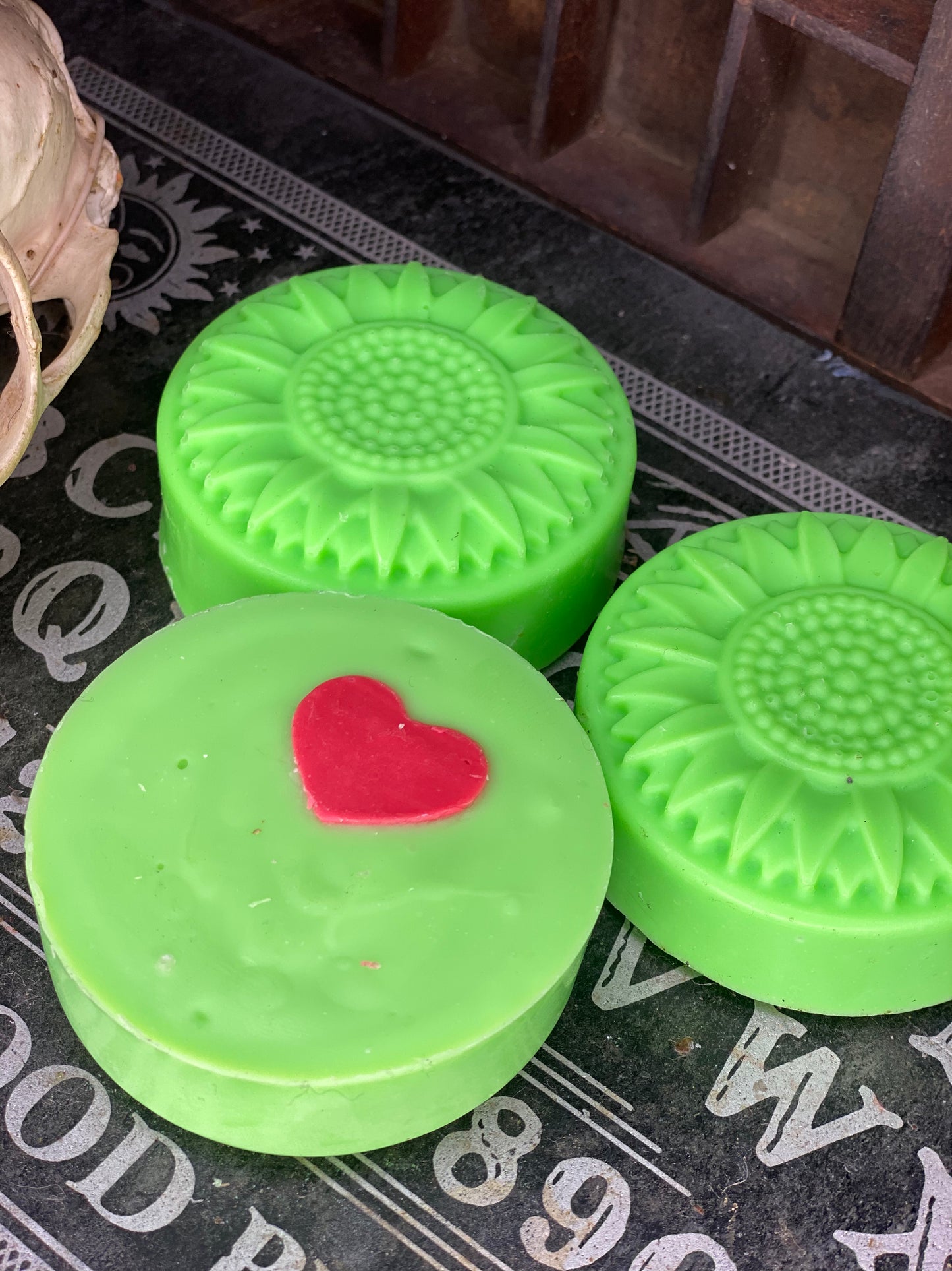 The Grinch apple and sage round soap ONLY TWO LEFT