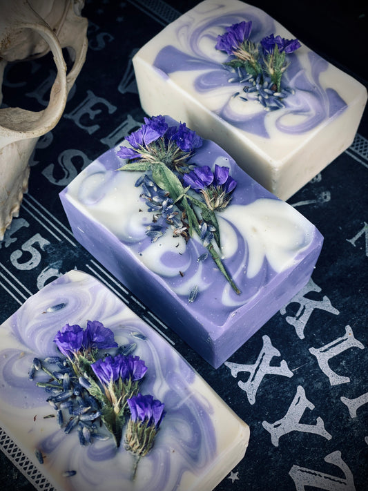 ONE LEFT✨Lavender Haze Forget- Me- Not✨ Oatmeal Calming Bar Soap