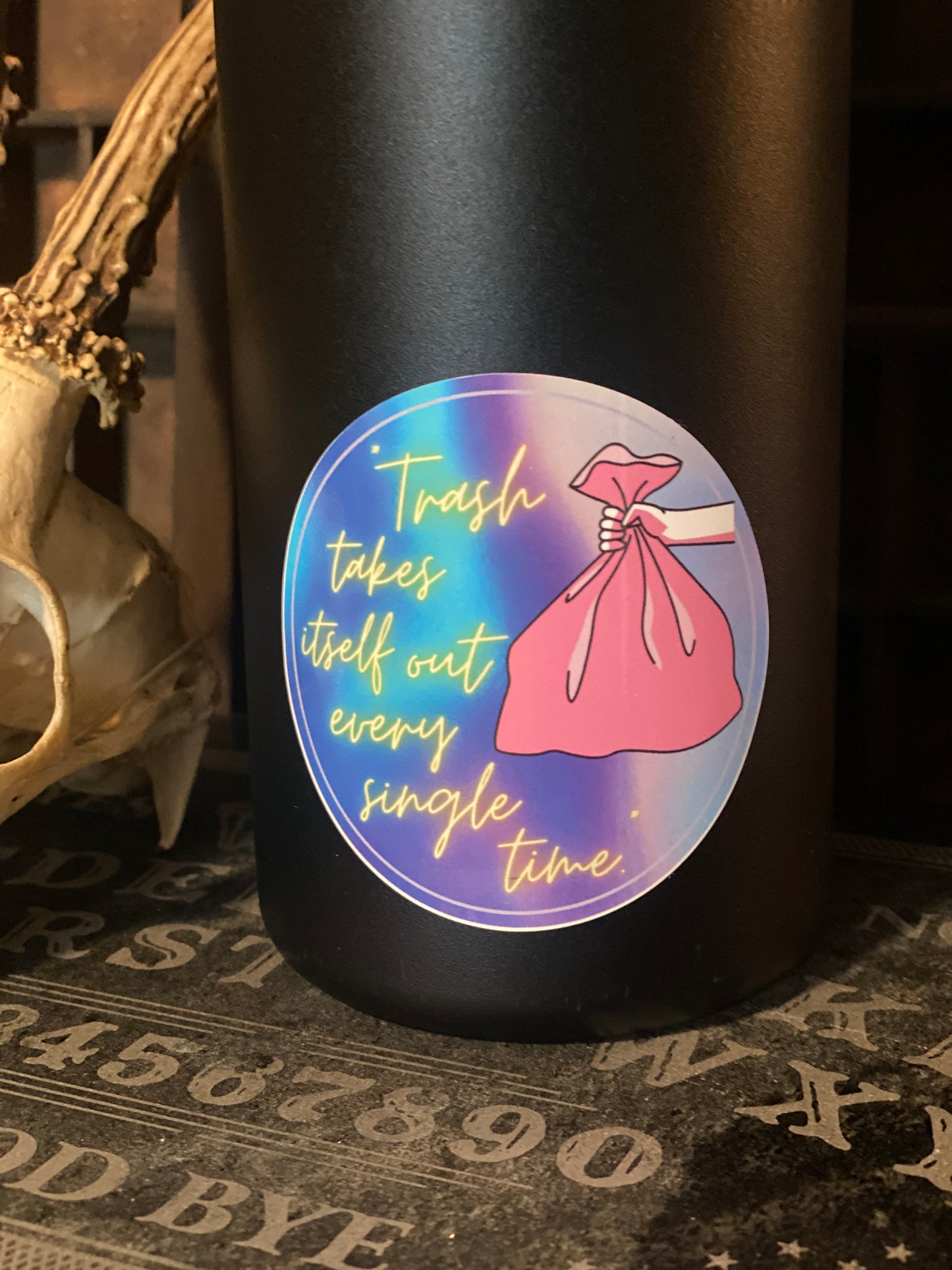 Taylor Swift “Trash takes itself out every single time.” Gloss sticker 3”