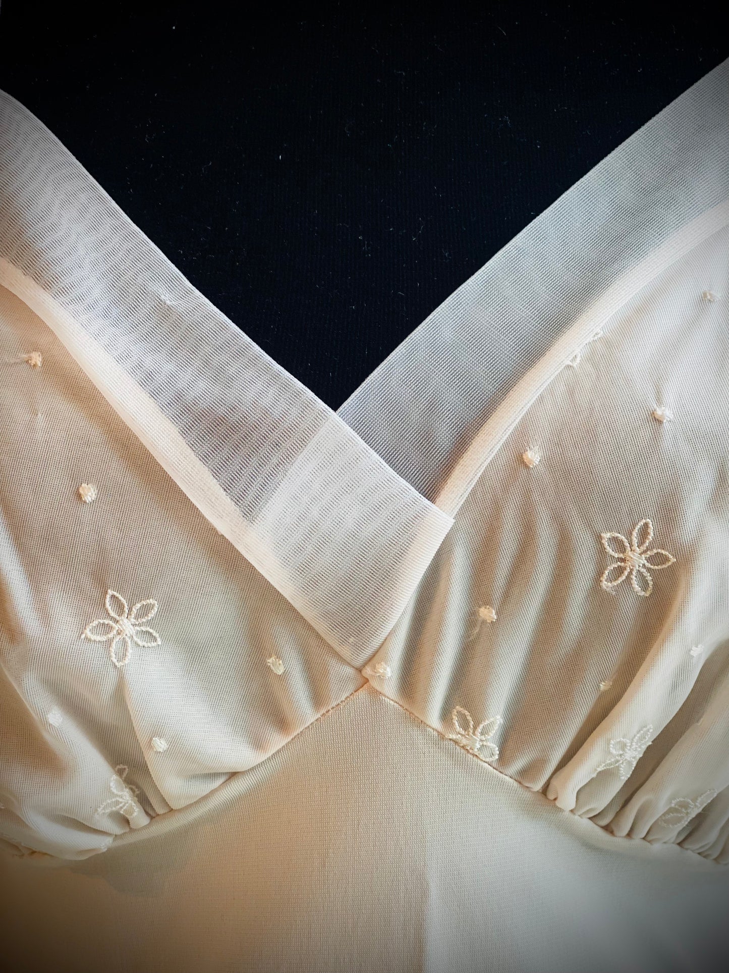 SOLD ✨Sophia✨ Pale pink Van Raalte Vintage Nylon Embroidered Floral Slip