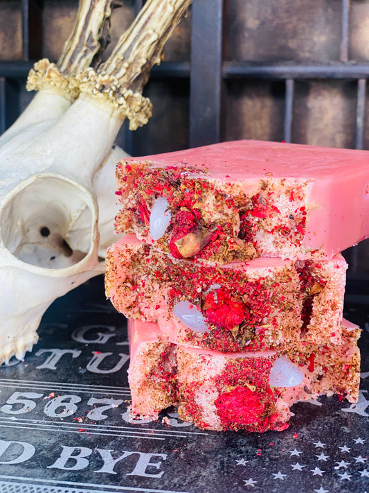 ✨Blushing✨ Sea Side Lilies and Himalayan Pink Salt with Dried Pomegranate Flower with Spell Jar