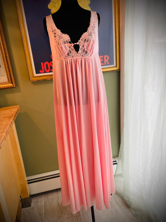 SALE ITEM! Long Pink Vintage Nightdress