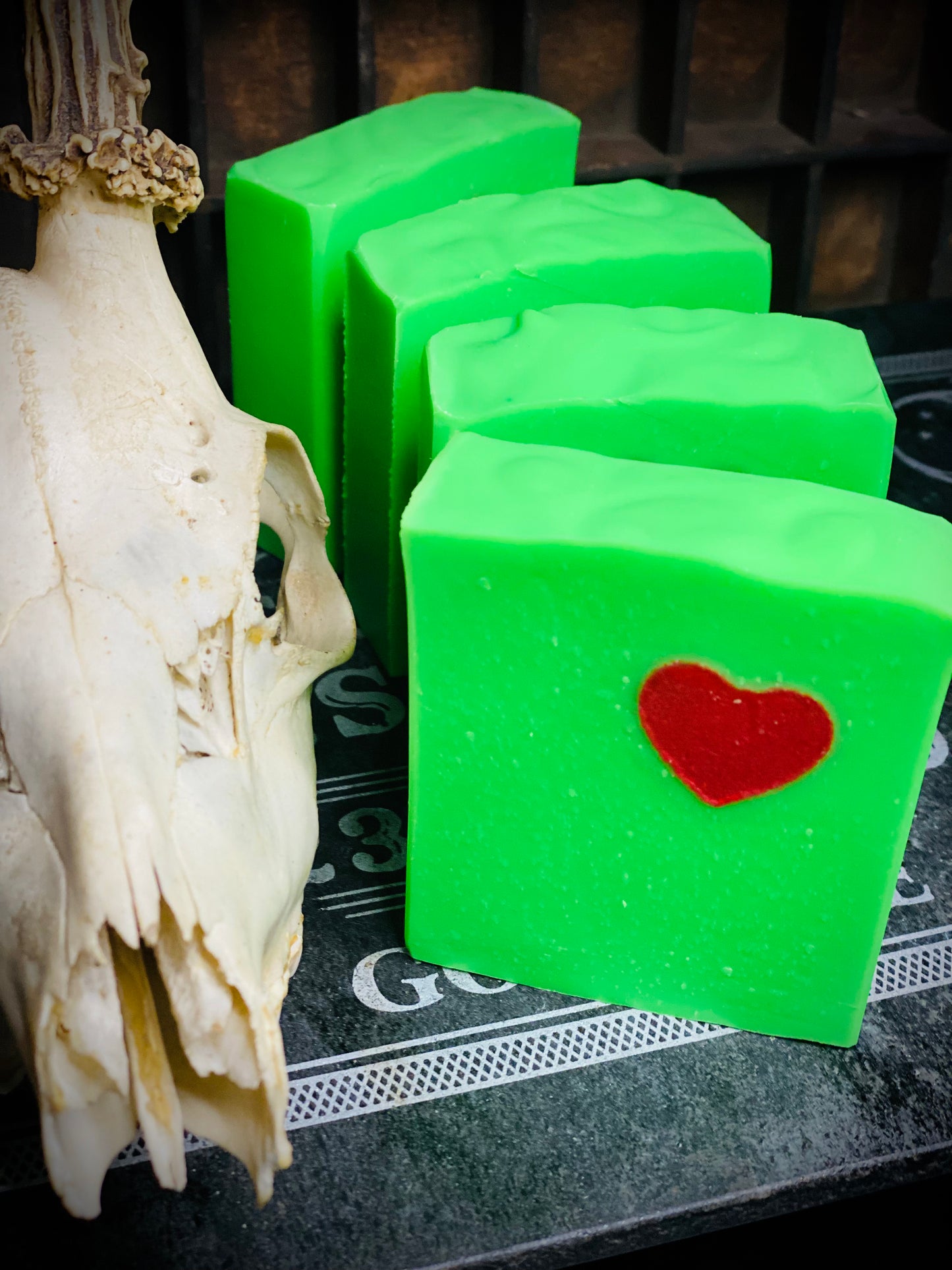 “The Grinch" inspired Holiday Spice Christmas Bar Soap